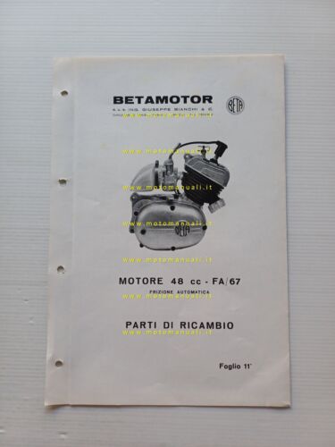 Beta 48 Motore FA/67 catalogo ricambi originale ENGINE spare parts …