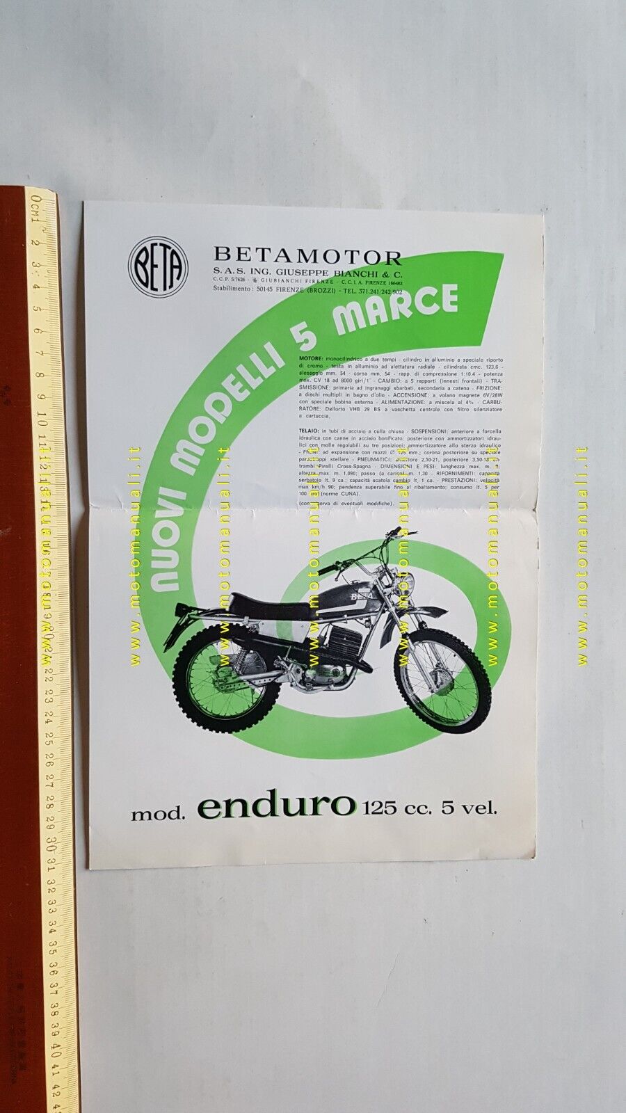 Beta 50 Cross Special Export - 125 Enduro 1973 depliant …