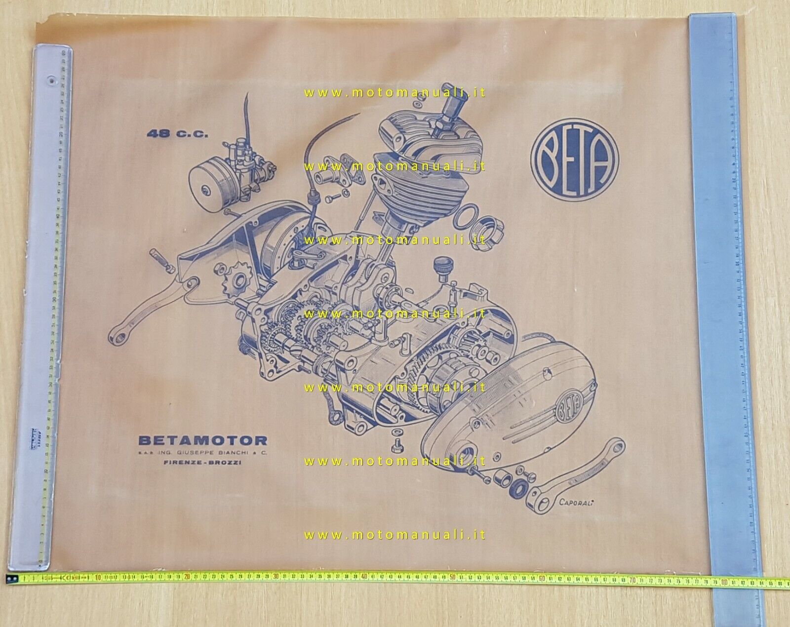 BETA esploso motore 48 disegno a china su lucido Caporali …
