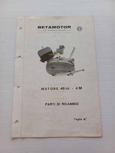 Beta Motore 48 4M 1968 catalogo ricambi originale ENGINE spare …