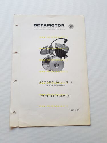 BETA Motore 48 BL-1 frizione automatica anni 60 catalogo ricambi …