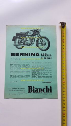 Bianchi 125 Bernina 1962 depliant moto originale brochure