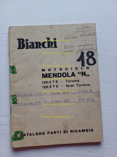 Bianchi 125 Mendola N Turismo- Gran Turismo 1960 catalogo ricambi …