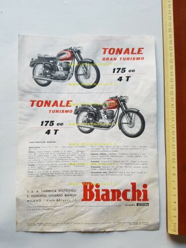 Bianchi 175 Tonale Gran Turismo - Turismo 1957 depliant originale