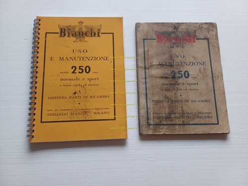 Bianchi 250 Freccia d'Oro 1938 manuale uso + ricambi originale …