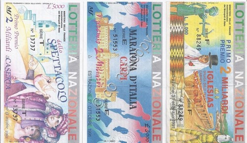 Biglietti Lotteria - 3 pezzi - Iglesias - Casarta - …