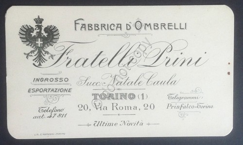 Biglietto - Fabbrica Ombrelli Fratelli Prini - Torino - avviso …