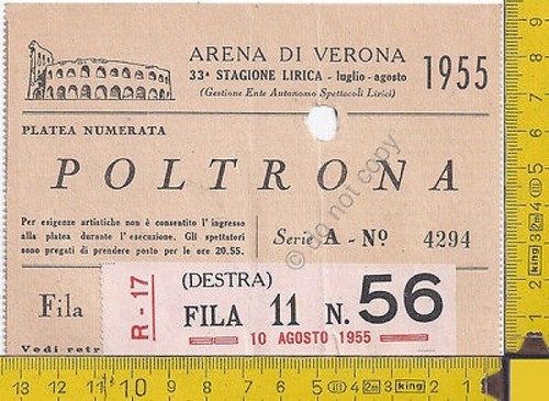 Biglietto - Ticket - Arena di Verona - AIDA - …