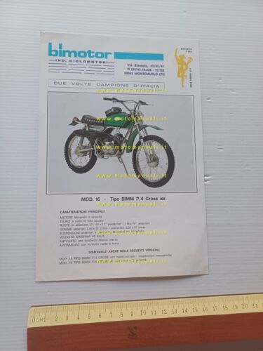 Bimotor-BIMM 50 Cross P4 Idraulico 1975 depliant originale