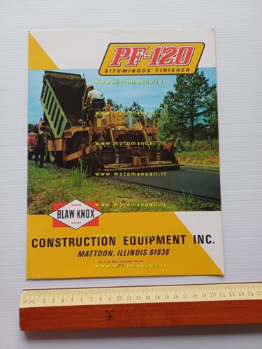 Blaw-Knox PF 120 asfaltatrice 1973 depliant USA originale