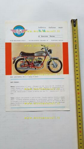 BM Bonvicini Marino Antares 110 1971 depliant originale moto ITALIANO …