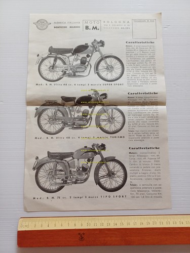BM Bonvicini modelli 49 4T Ultra-75 Scooter-150 GT-75 Furgone depliant …