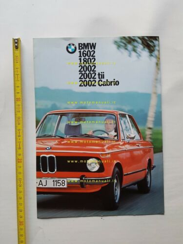 BMW 1602-1802-2002-tii-cabrio 1975 depliant 4 pg originale italiano brochure