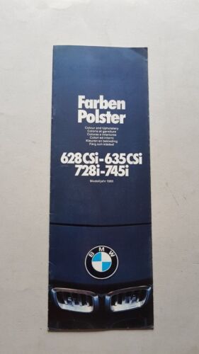 BMW auto cartella colori carrozzeria-interni 628-635-728-745 1980 depliant