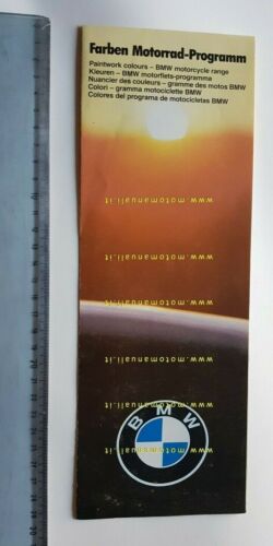 BMW cartella colori moto 1985 depliant originale paintwork colours brochure