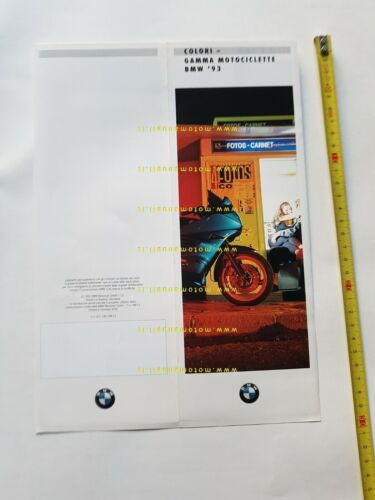 BMW cartella colori moto 1993 depliant originale paintwork colours brochure