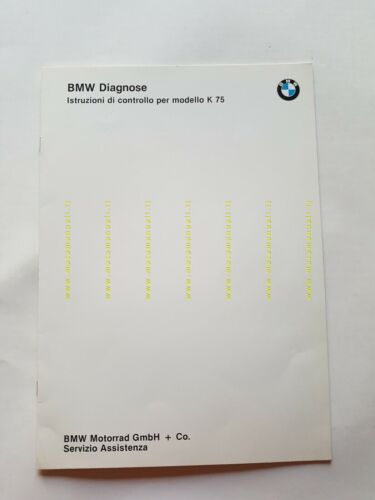 BMW Istruzioni di controllo per K 75 1985 manuale officina …