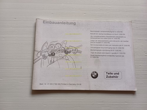BMW K 1200 RS 1998 opuscolo aggiuntivo originale manuale uso …
