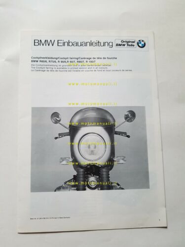 BMW procedura montaggio cupolino anni 70 opuscolo manuale per officina