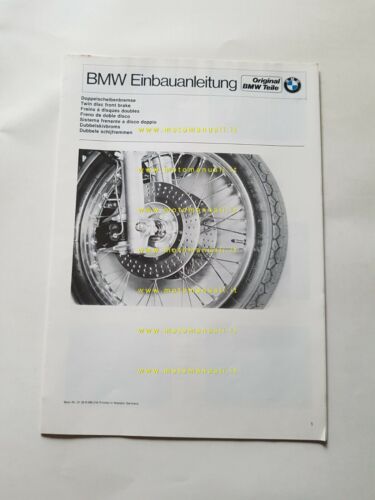 BMW procedura montaggio doppio disco anni 70 opuscolo manuale per …