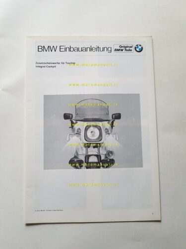 BMW procedura montaggio fari supplementari carenatura opuscolo manuale officina