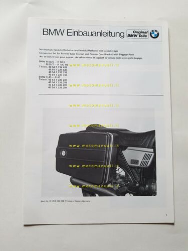 BMW procedura montaggio set valigie anni 70 opuscolo manuale per …