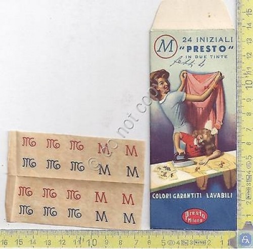 Boccasile - bustina lettere applicabili "Presto" - 24 Iniziali - …