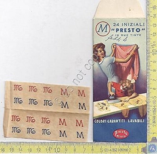 Boccasile - bustina lettere applicabili "Presto" - 24 Iniziali - …