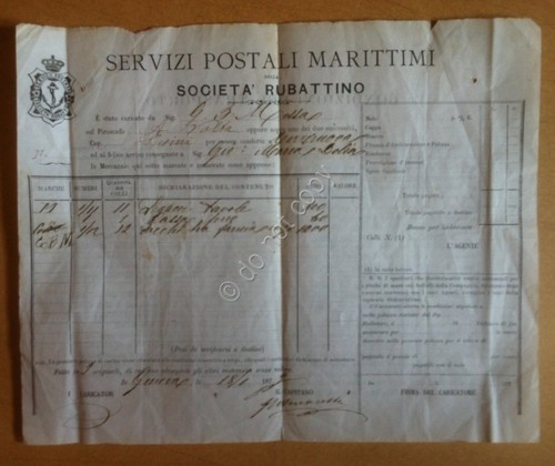 Bolla di carico - Servizi Postali Marittimi Società Rubattino - …