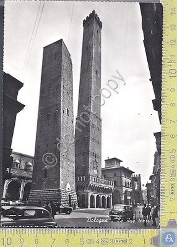 Bologna-Le Due torri-The TwoTowers- 1962 - Cartolina - Postcard