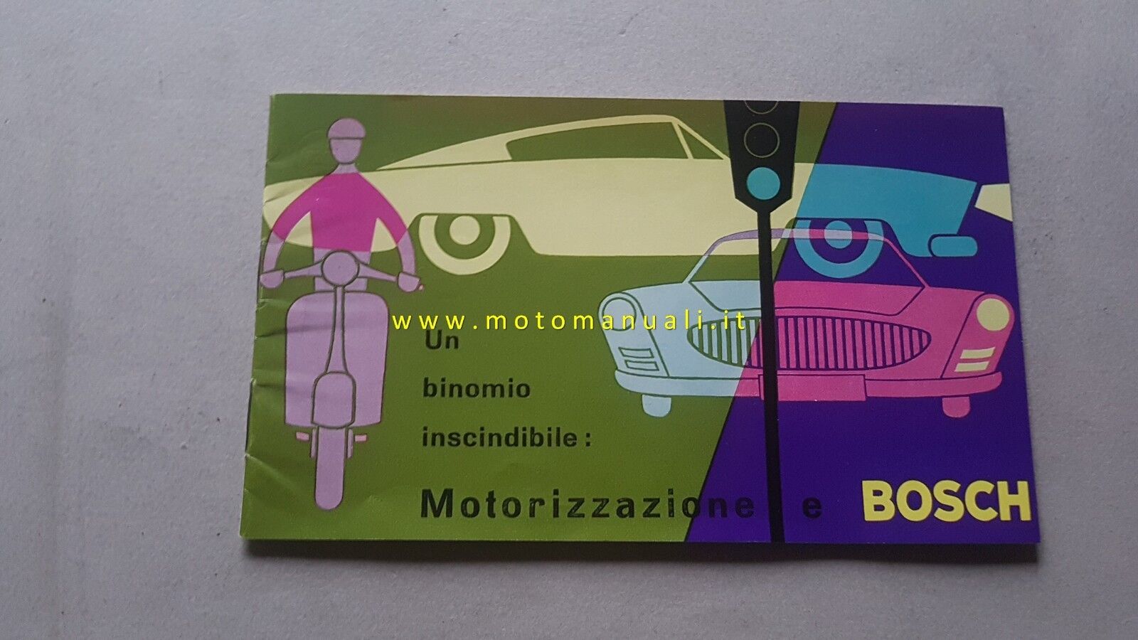 BOSCH produzione accessori autoradio auto 1960 depliant epoca originale brochure