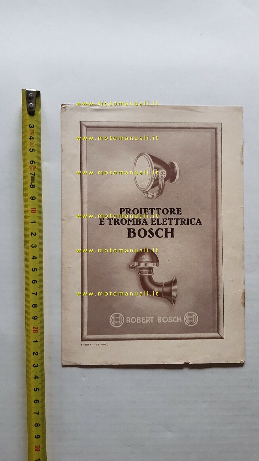 Bosch Proiettore Tromba Elettrica Auto 1923 depliant originale ITALIANO brochure