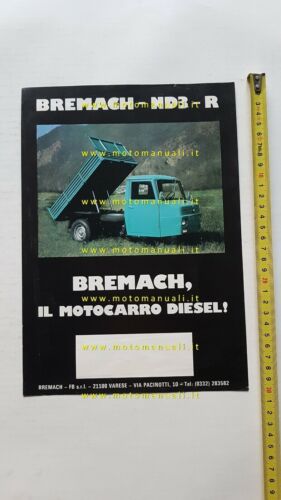 Bremach Motocarro ND3-R depliant originale anni 70 ITALIANO 3 wheeler …