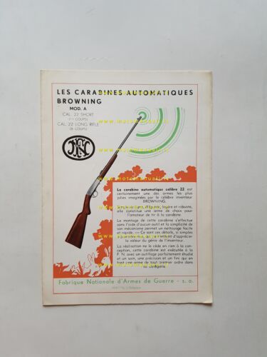 Browning FN carabine 22 mm Mod. A depliant originale anni …