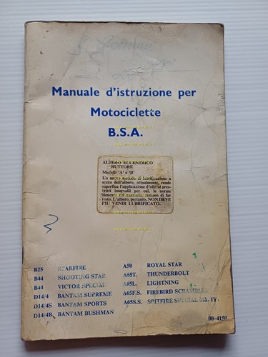 BSA modelli B25 - B44 - A50 - A65 - …