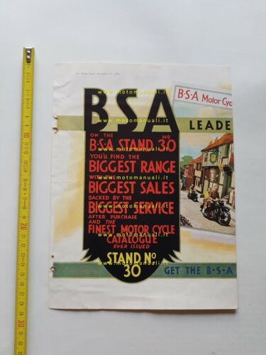 BSA partecipazione al salone 1934 depliant originale INGLESE anteguerra