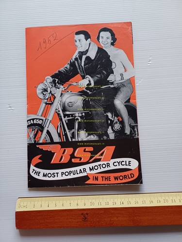 BSA produzione modelli 1951-52 depliant italiano originale