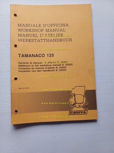 Cagiva 125 Tamanaco 1989 AGGIORNAMENTO manuale officina originale