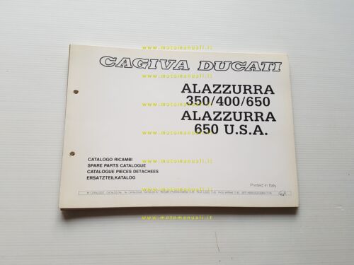 Cagiva Alazzurra 350-400-650 Alazzurra 650 USA 1985-6 catalogo ricambi originale