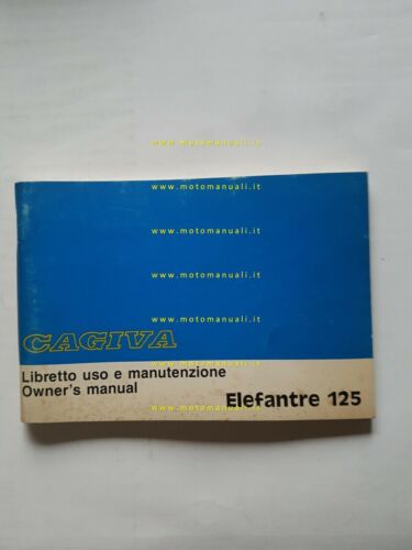 Cagiva Elefantre 125 1986 manuale uso manutenzione libretto originale