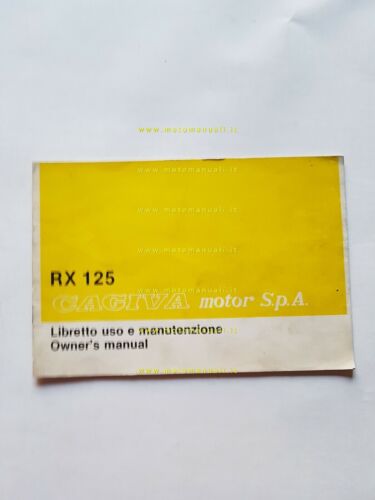 CAGIVA RX 125 1981 manuale uso manutenzione libretto originale owner's …