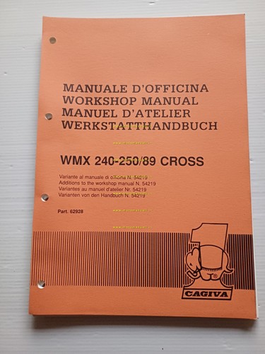 CAGIVA WMX 240 - 250 manuale officina VARIANTI 1989 ORIGINALE
