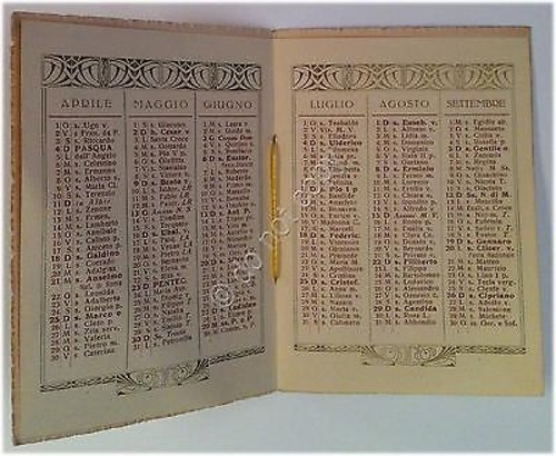 Calendarietto - Calendar - Generico - 1926