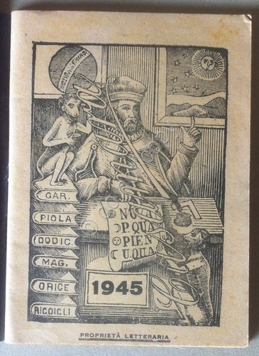 Calendarietto - Calendario mensile tascabile Casamara Genova 1945