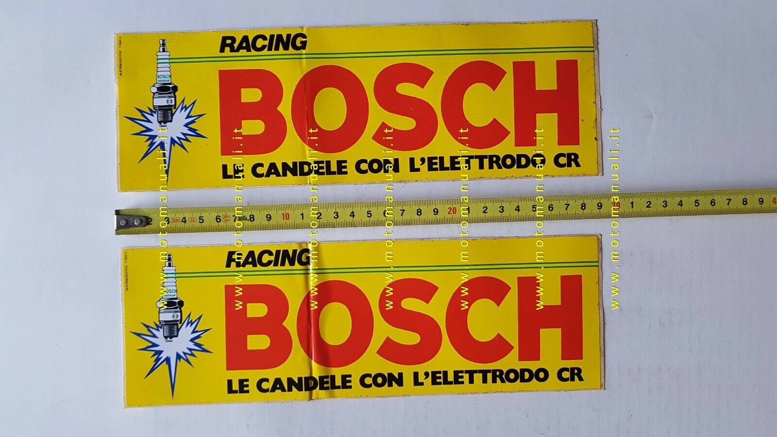 Candele BOSCH lotto 2 adesivi vetrofanie originali anni 70 window …