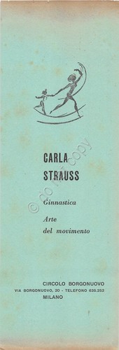 Carla Strauss Arte del Movimento Cartoncino pubblicitario Circolo Borgonuovo Mi