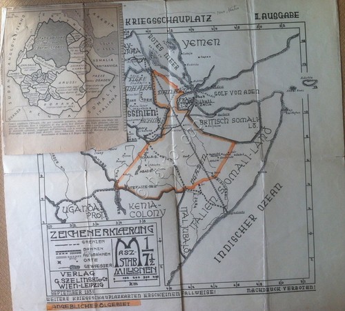 Carta geografica - Il teatro di guerra Abissino - Germania …
