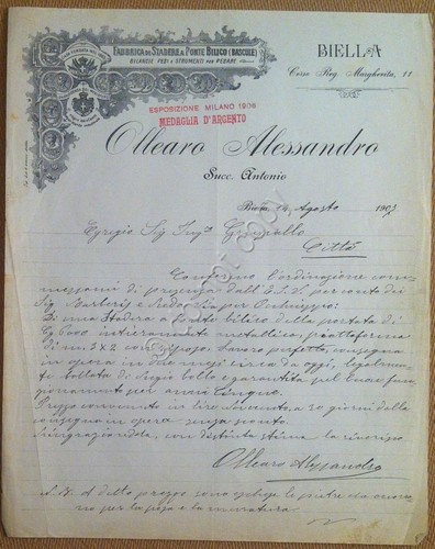 Carta Intestata - Biella - Allearo Alessandro - Bilance - …