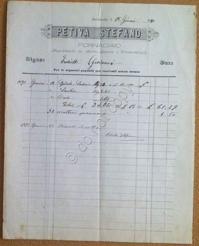 Carta Intestata - Sordevolo Biella - Petiva Stefano - Fornaciaio …