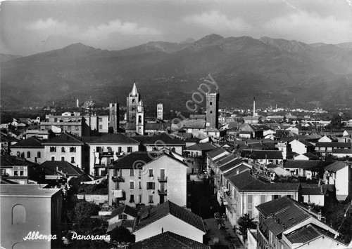 Cartolina - Albenga - panorama - 1956